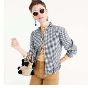 J. Crew Jacket woman’s bomber style 1960’s vibe gingham.